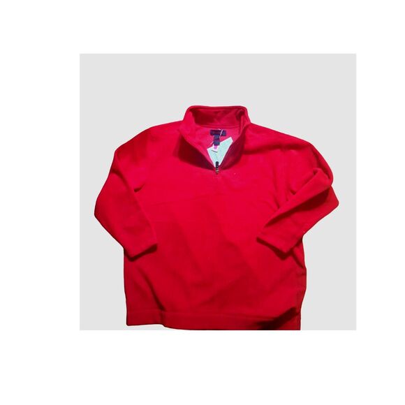 SALE!! NWT - Denim & Co RICH SCARLET Red Fleece 1/4 Zip Pullover, Size: XL-1X - Picture 5 of 7